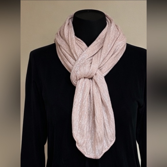 WHBM Shimmery Blush Pink Infinity Scarf - Picture 3 of 15